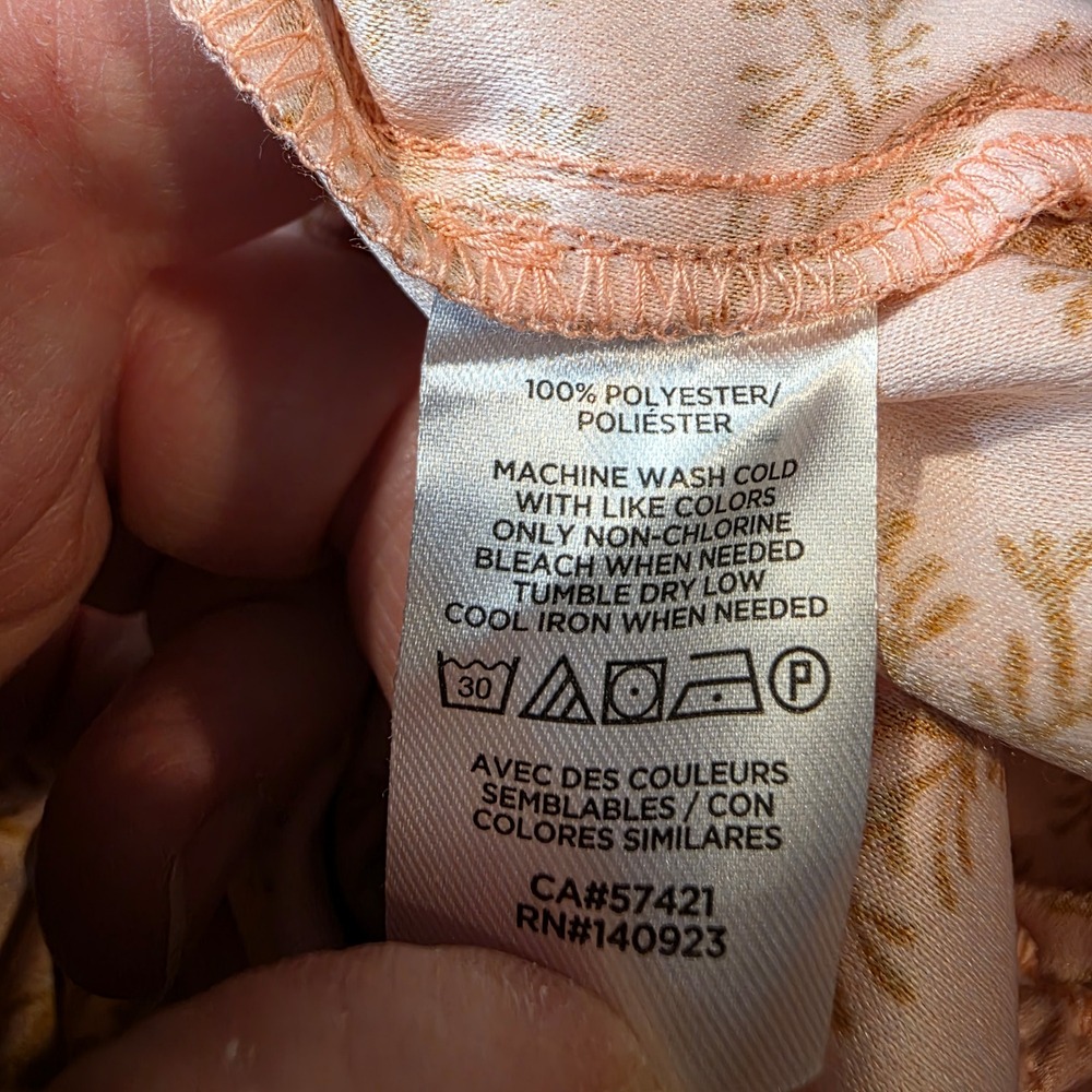 Ann Taylor LOFT Women's Salmon Floral Frill Strap Wide Leg Jumpsuit NEW sz Small - Picture 6 of 6